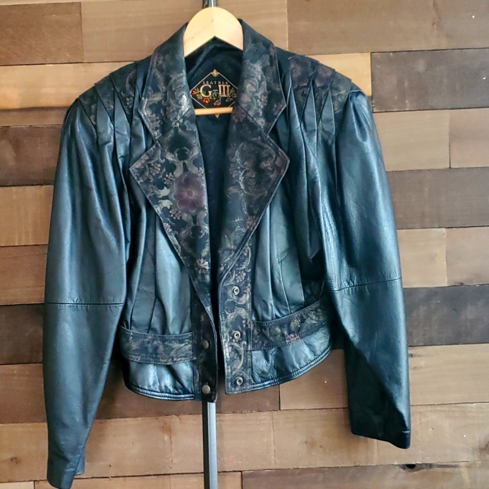 100% genuine leather 80s jacket